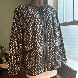 Bob Mackie wearable art jacket size 1X NWT black and white animal print